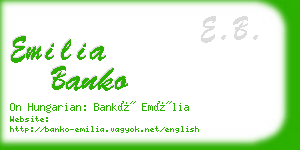 emilia banko business card